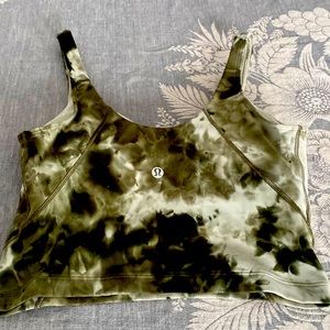 Lululemon green and tan camouflage built in bra (C) top